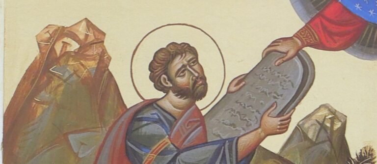 Moses receiving the Ten Commandments