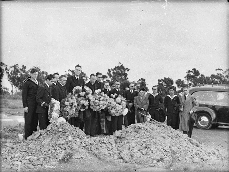 The Funeral of a Dutch Sailor on April 17, 1946