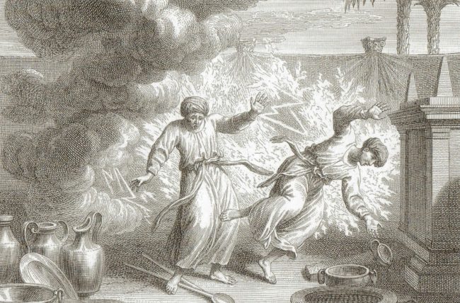 06. CRB-nadab-abihu-strange-fire_unholy-fire The Lord killing Nadab and Abihu by fire, Leviticus 10: 1-2